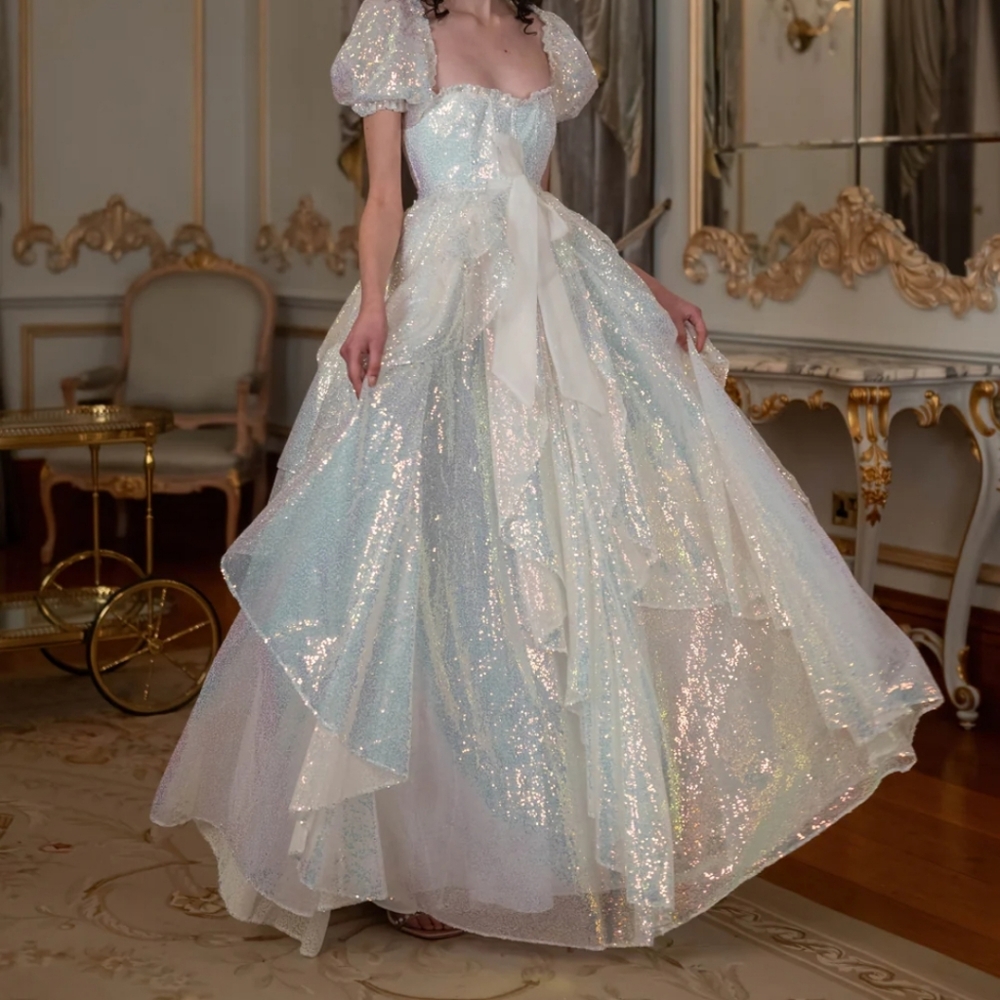 Selkie Iridescent White Gown